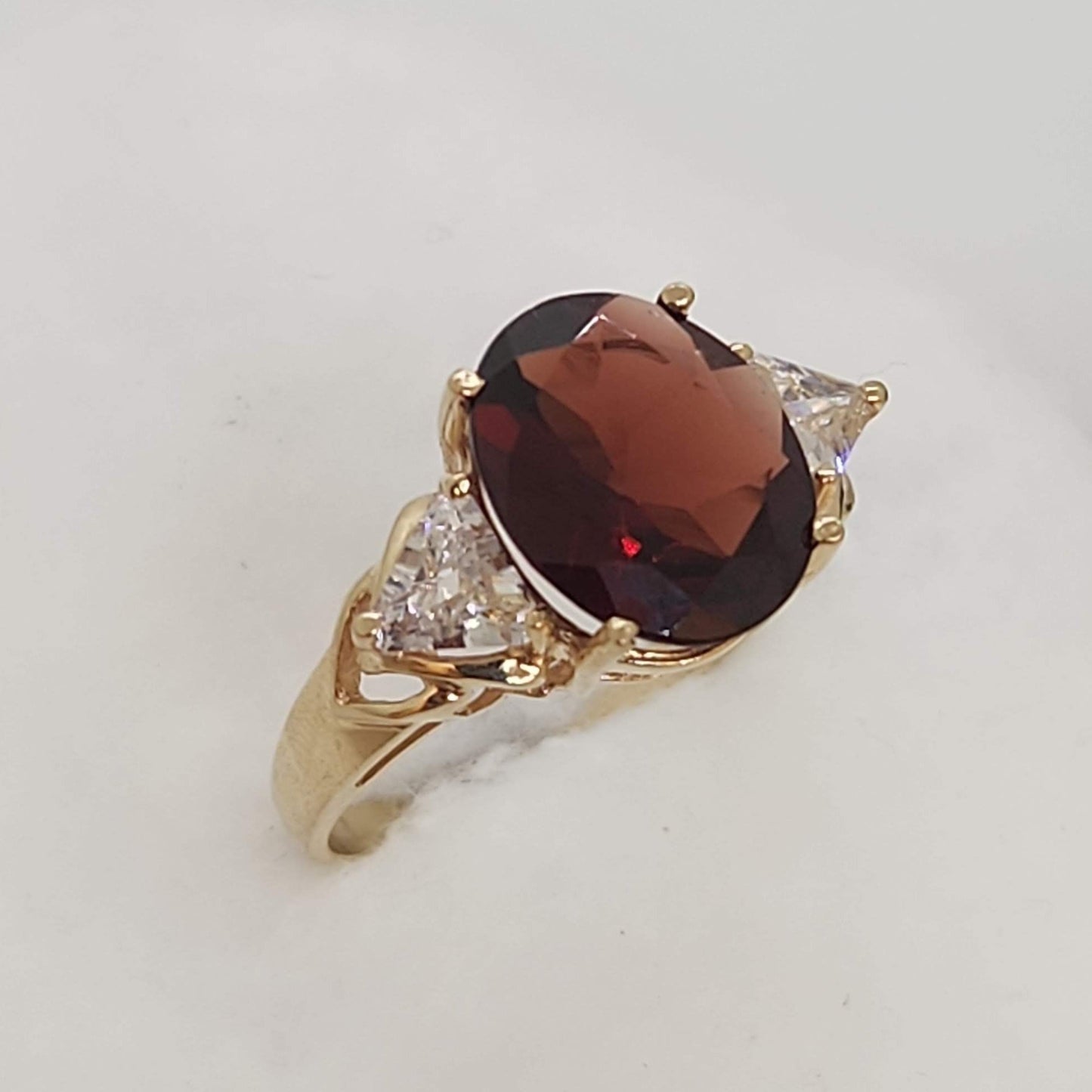 Imitation Garnet and Cubic Zirconia Ring