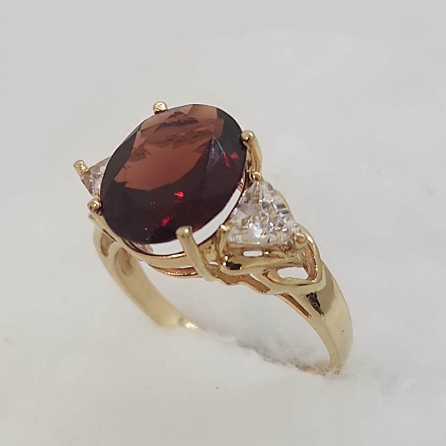 Imitation Garnet and Cubic Zirconia Ring