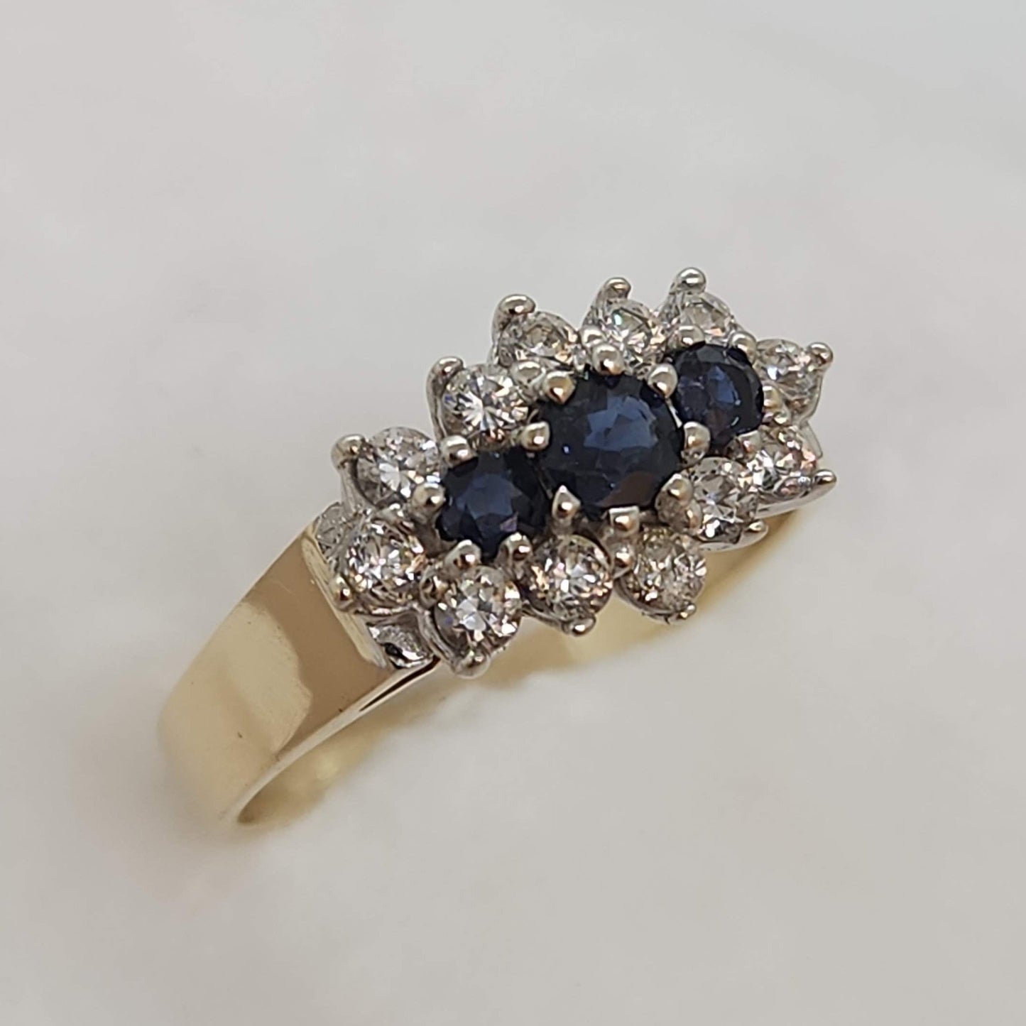 Sapphire and Cubic Zirconia Ring