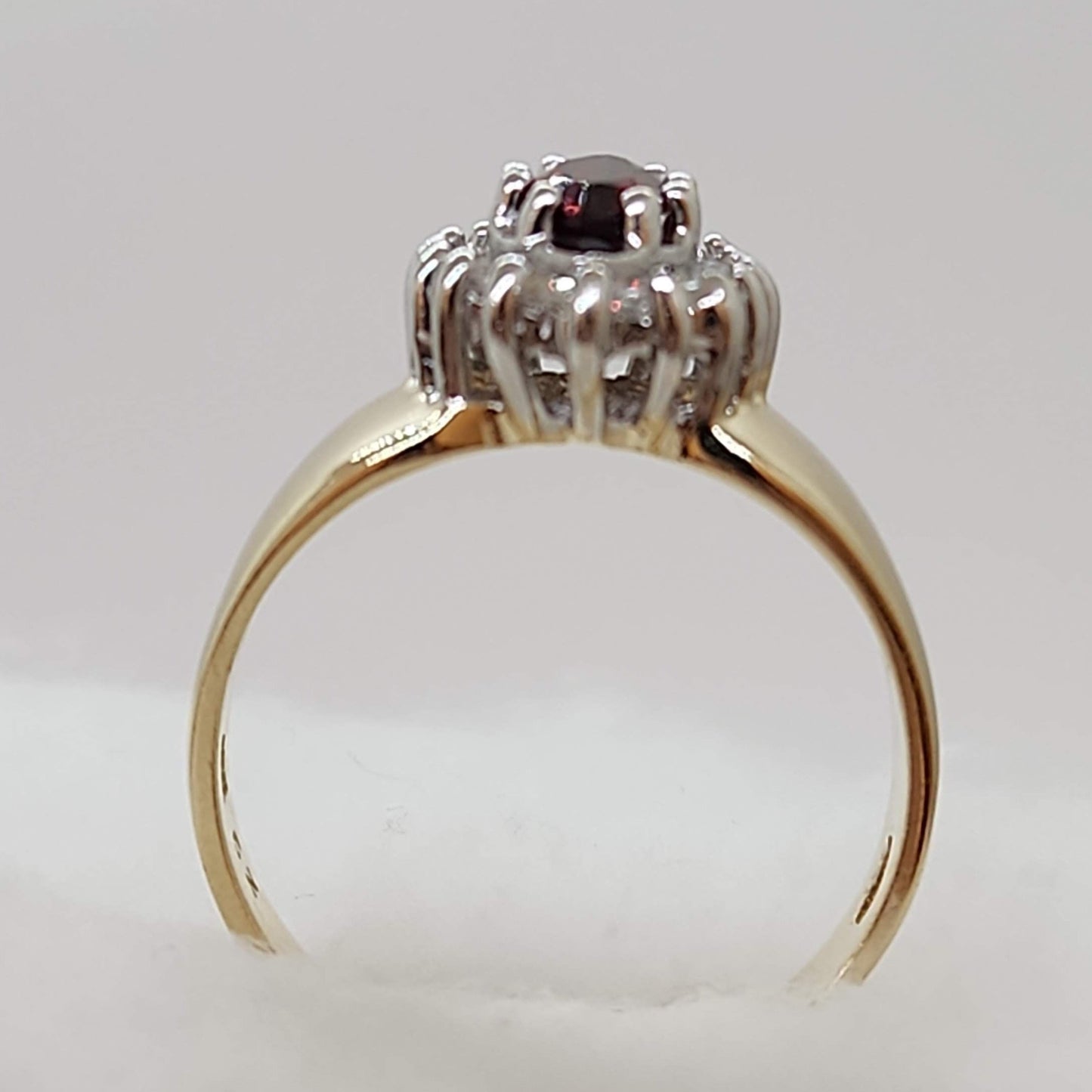 Garnet and Cubic Zirconia Ring