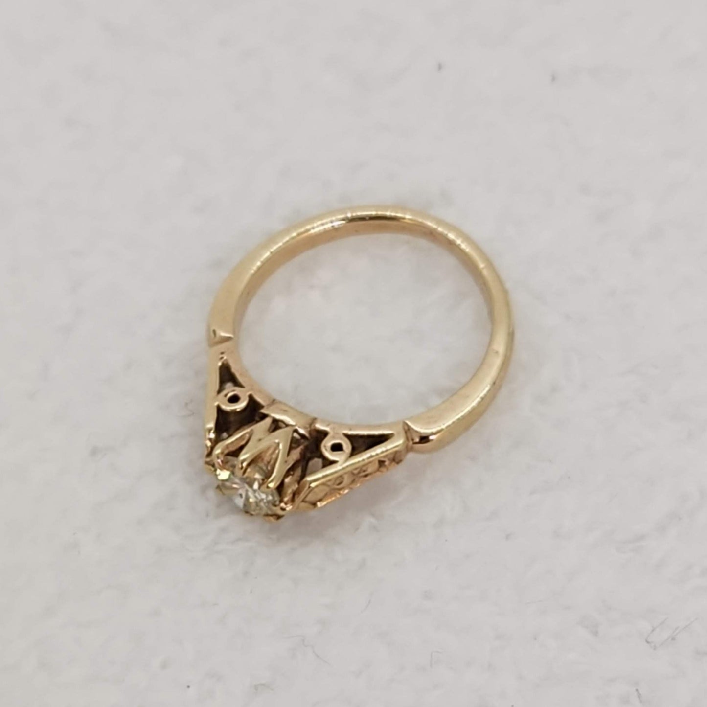 Gold Ring Charm with Diamond