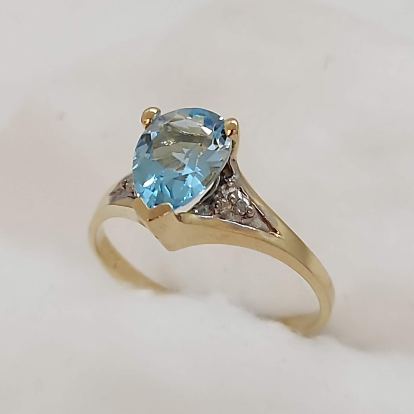 Blue Topaz Pear Ring