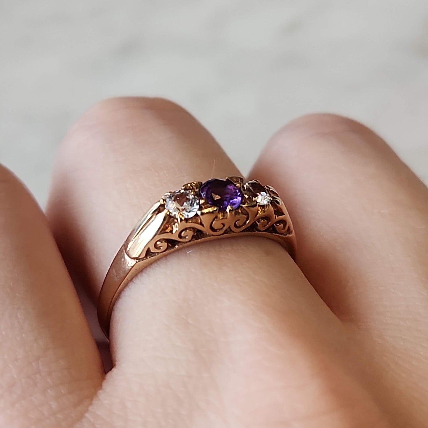 Quartz and Spinel Ring