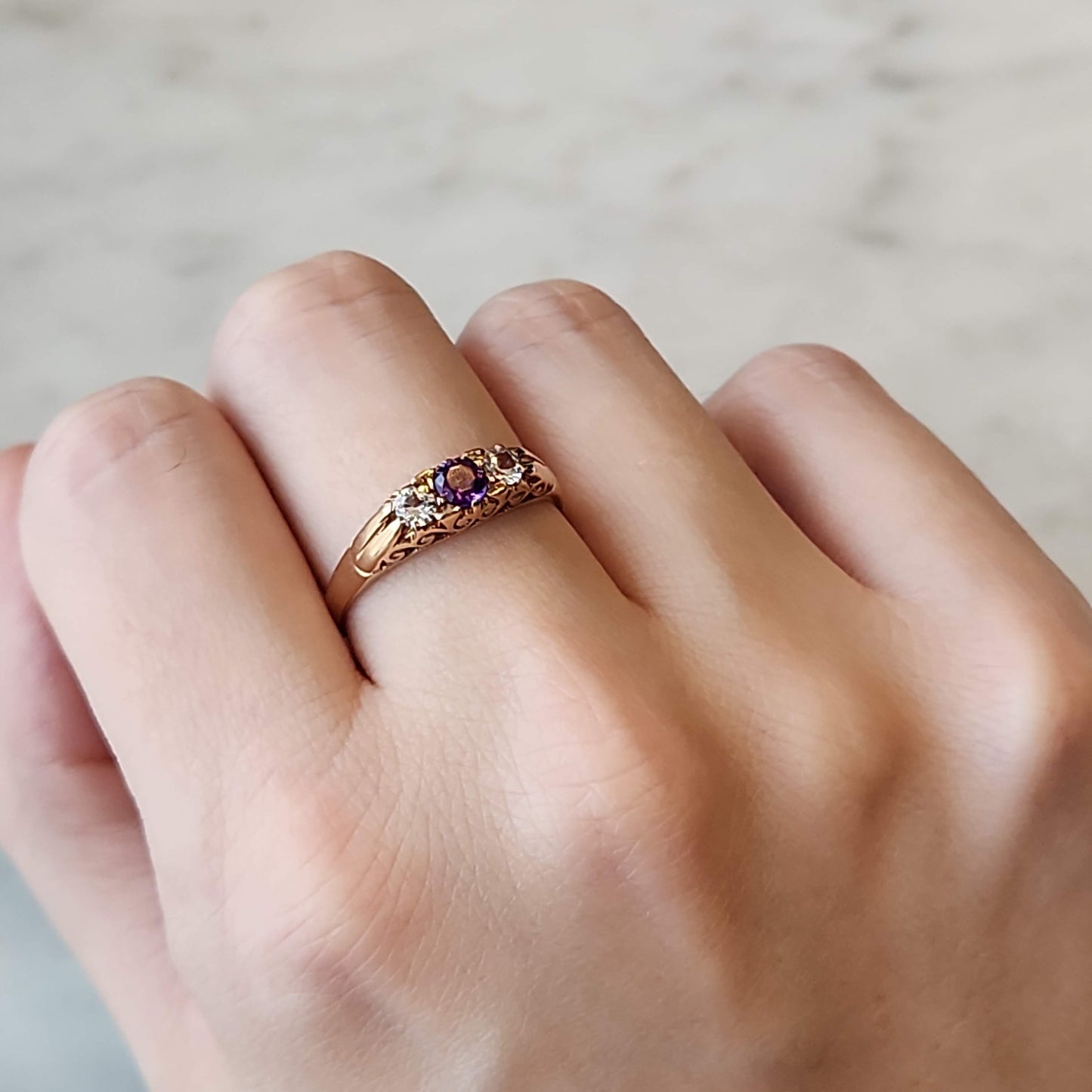 Quartz and Spinel Ring