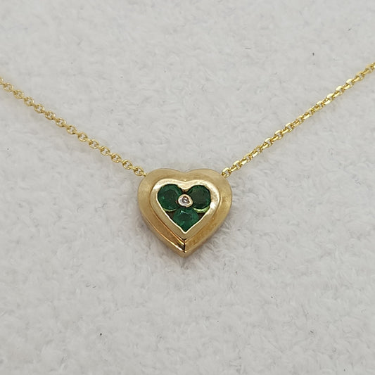 Emerald Heart with Chain