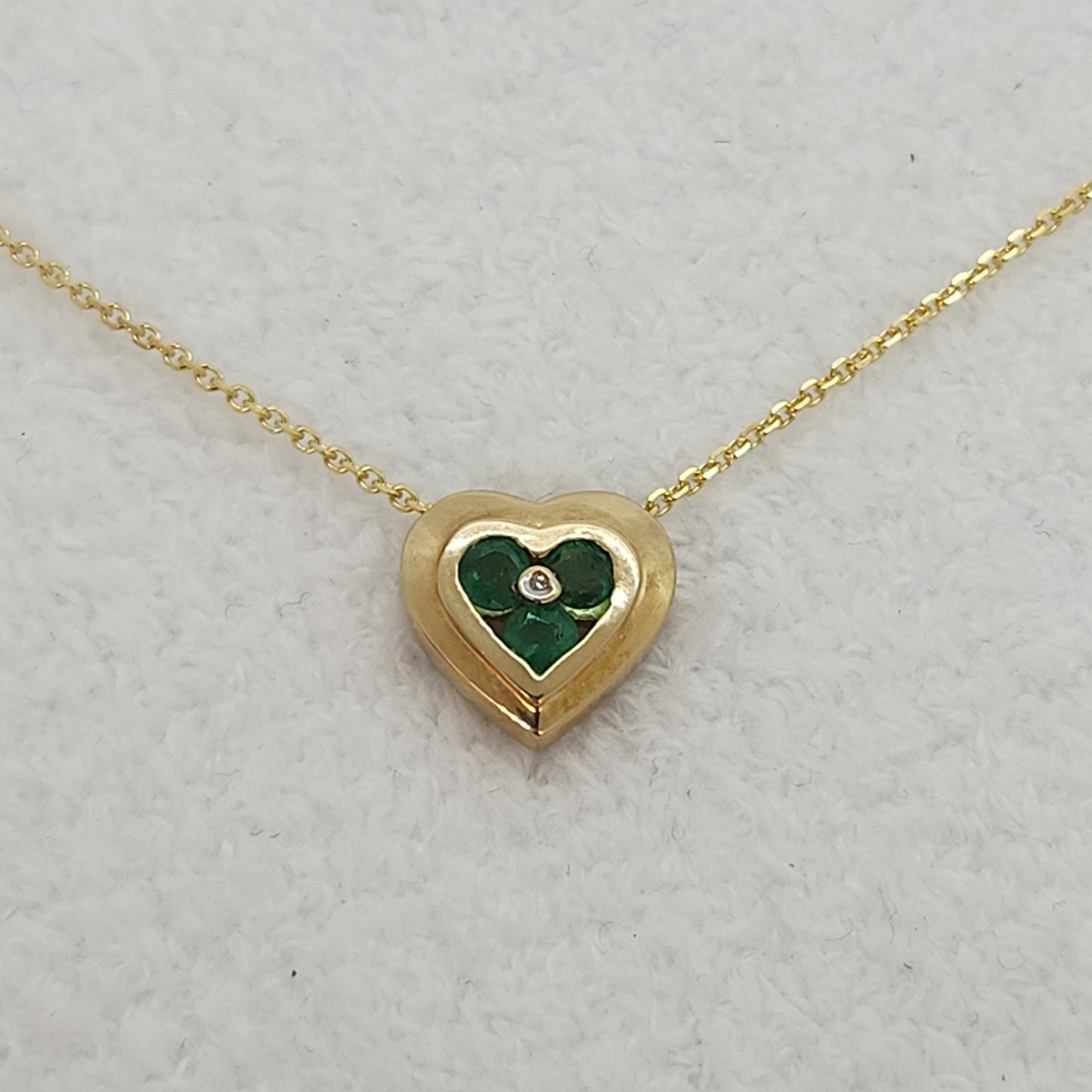 Emerald Heart with Chain