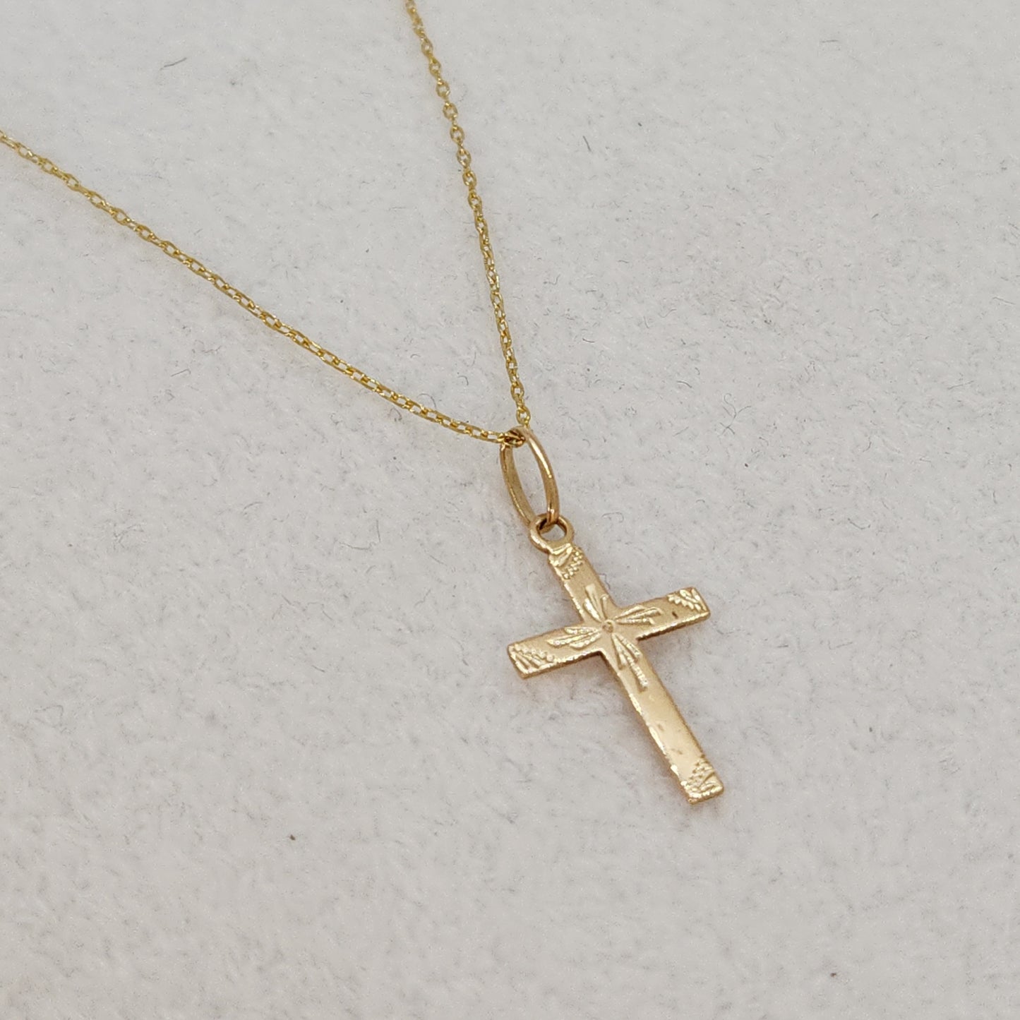 Gold Cross with Hand Engraving