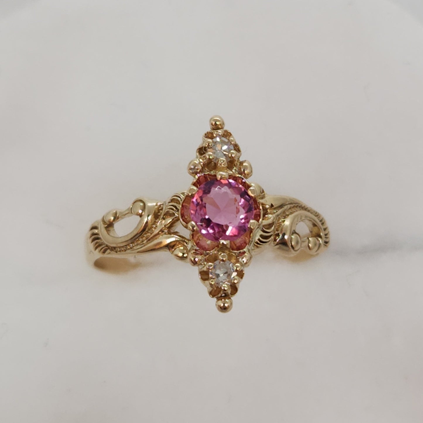 Pink Tourmaline and Diamonds