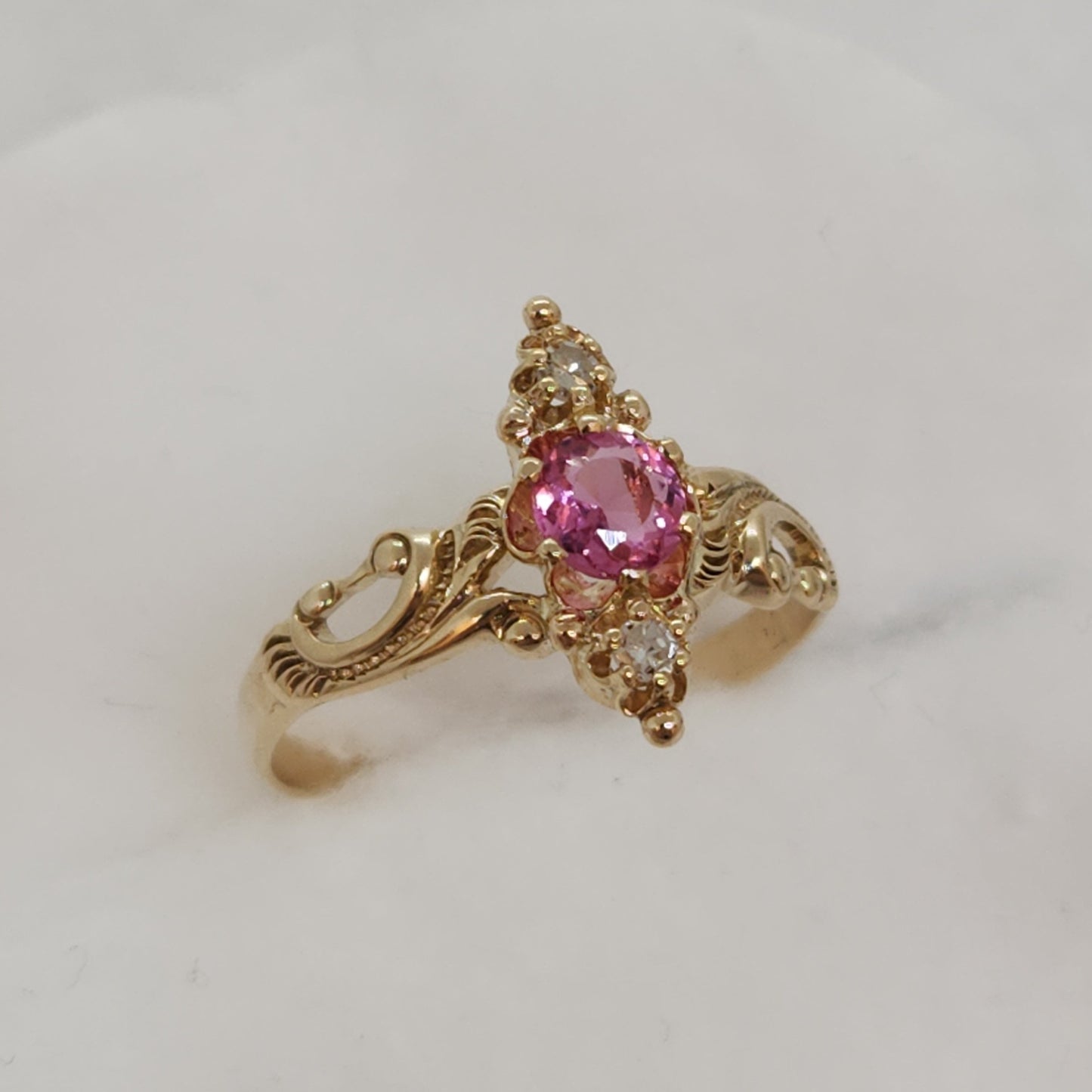 Pink Tourmaline and Diamonds