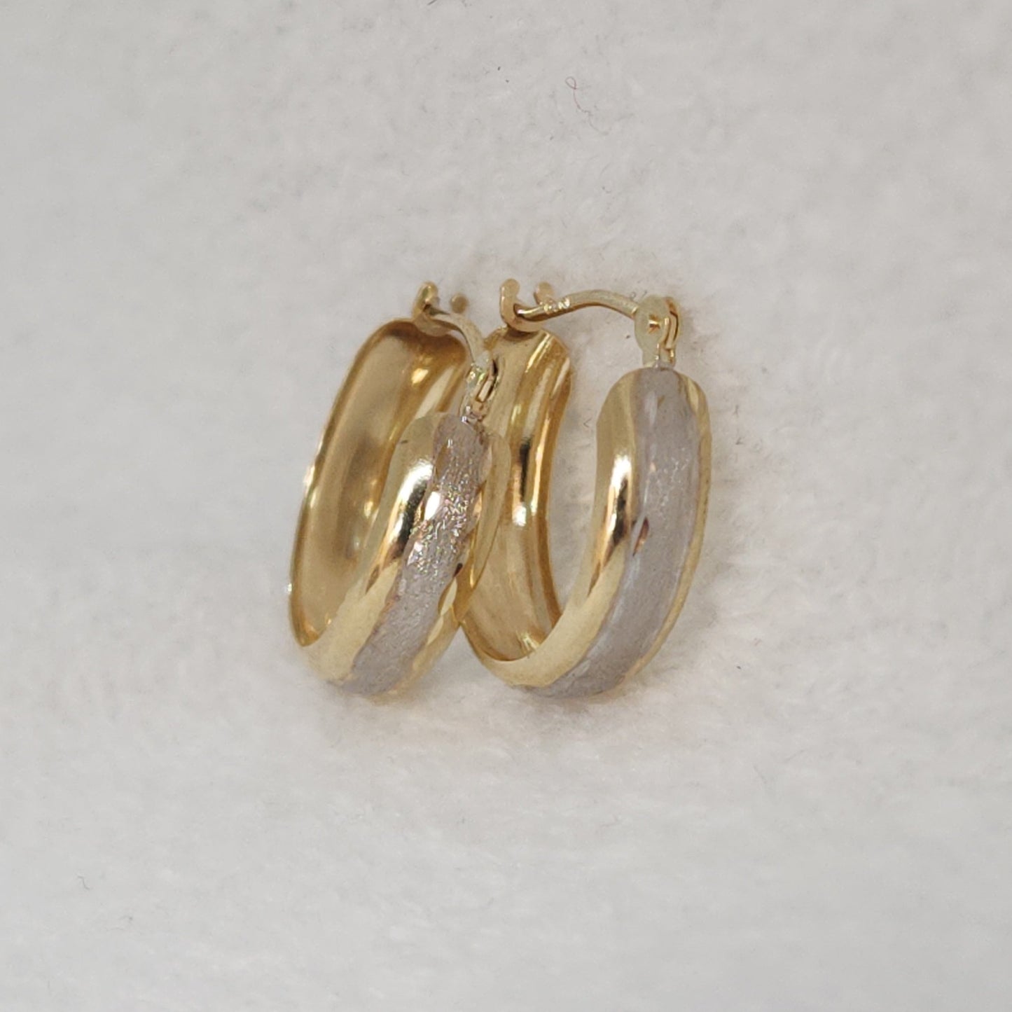 Petite Two Tone Hoops