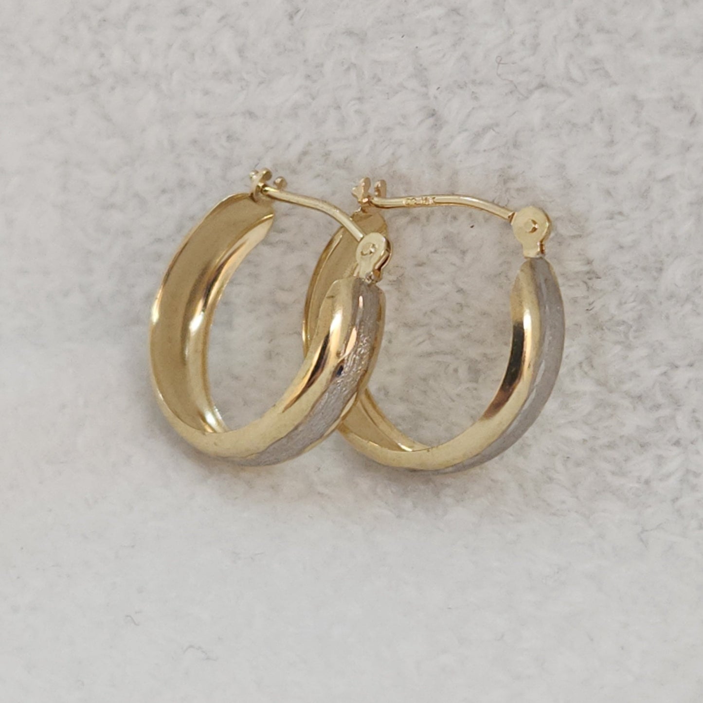 Petite Two Tone Hoops