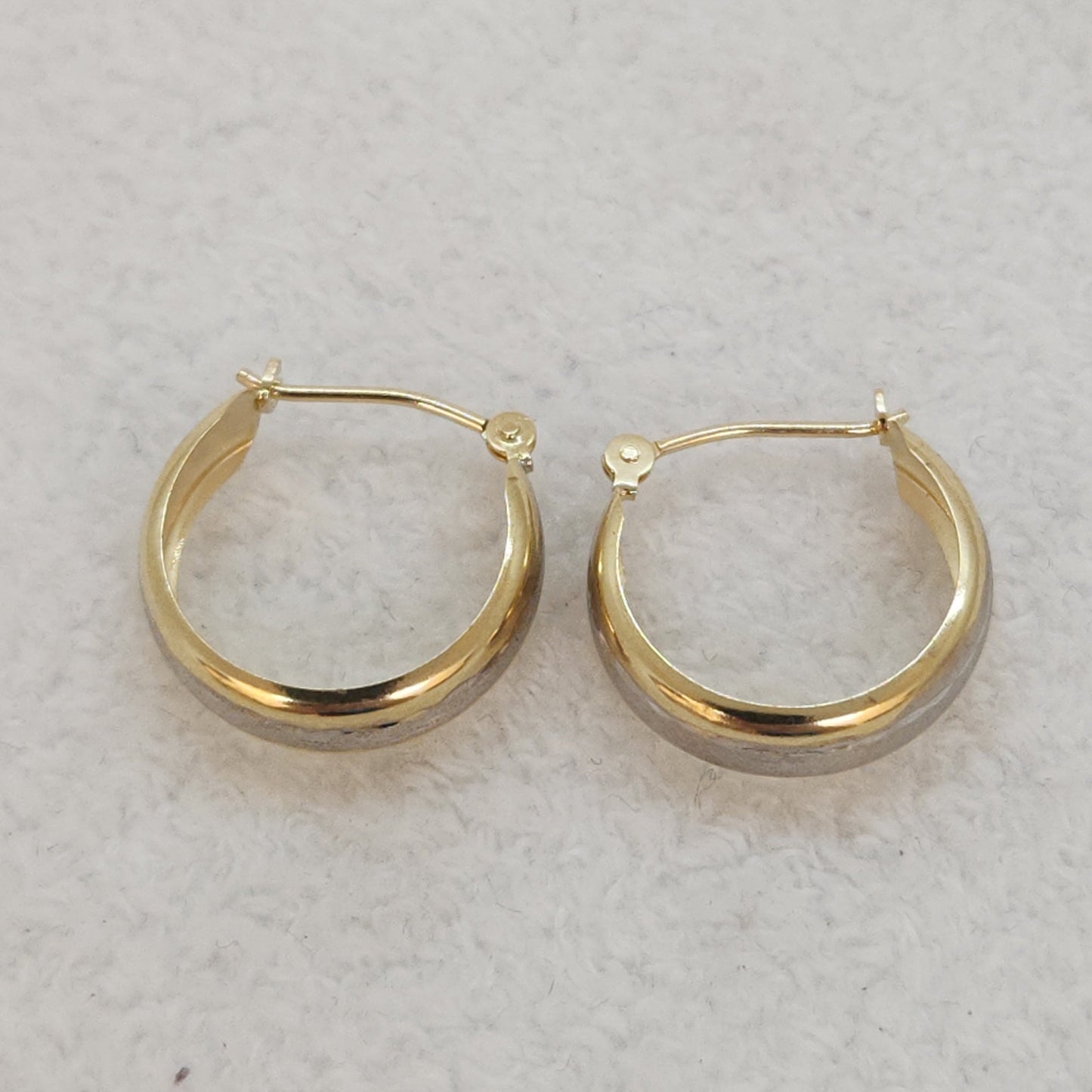 Petite Two Tone Hoops