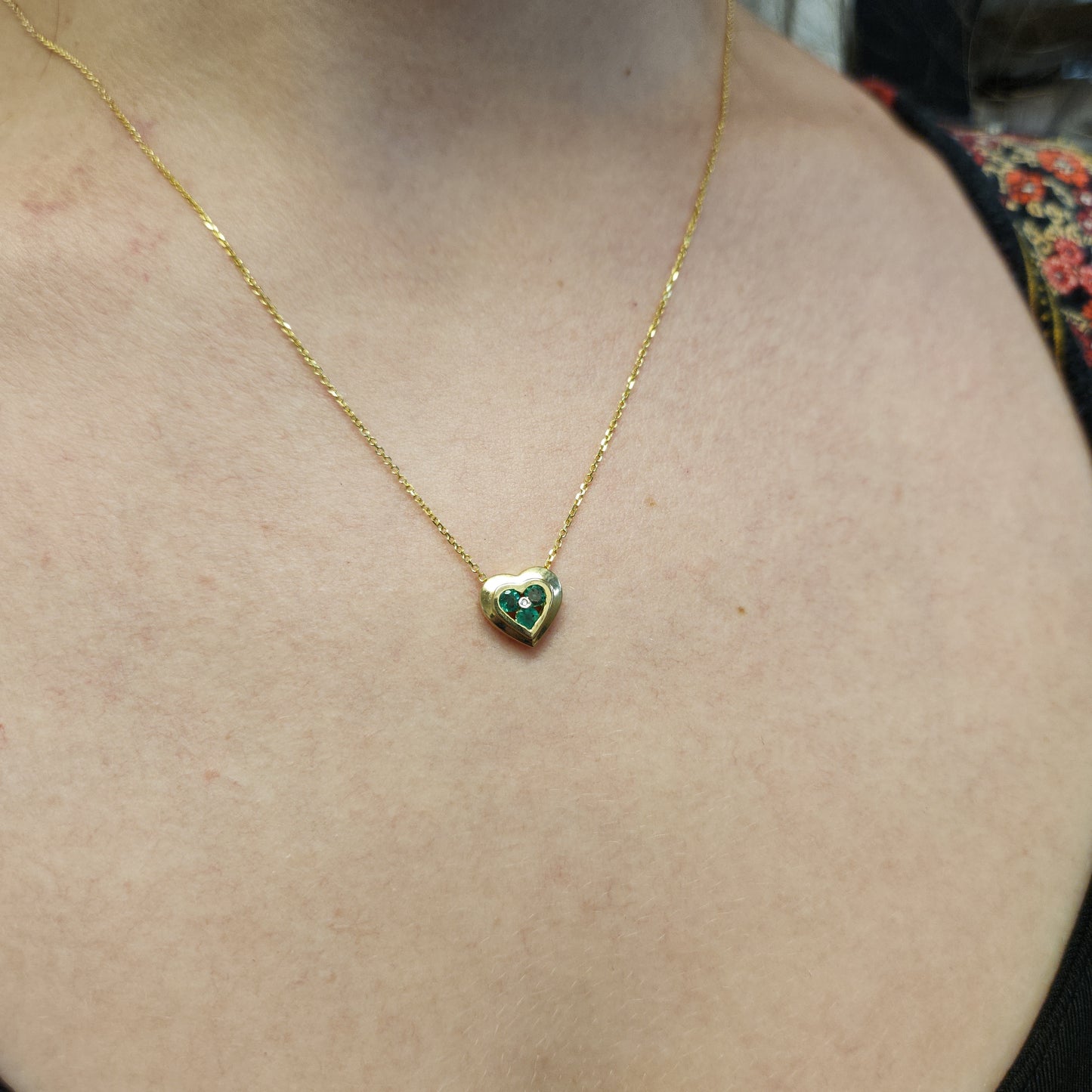 Emerald Heart with Chain