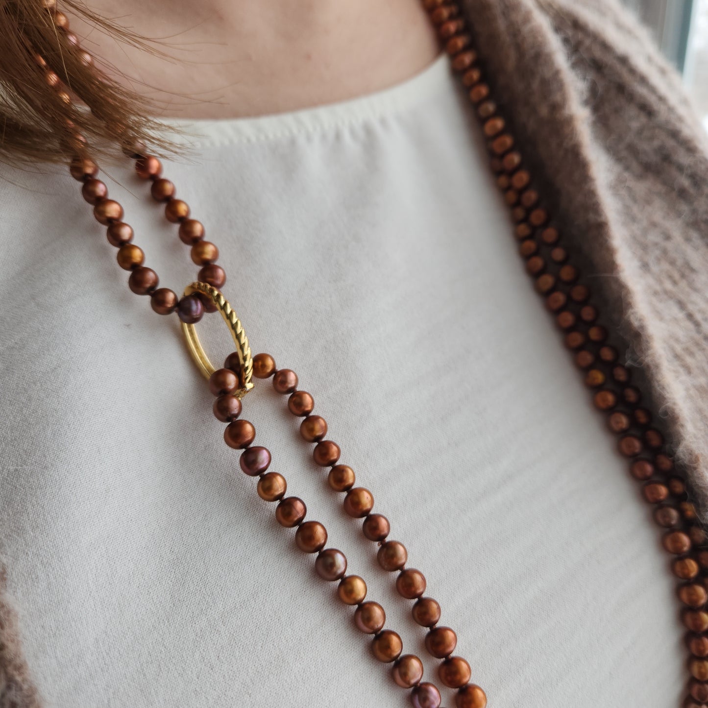 Vermeil Pearl Necklace Shortener