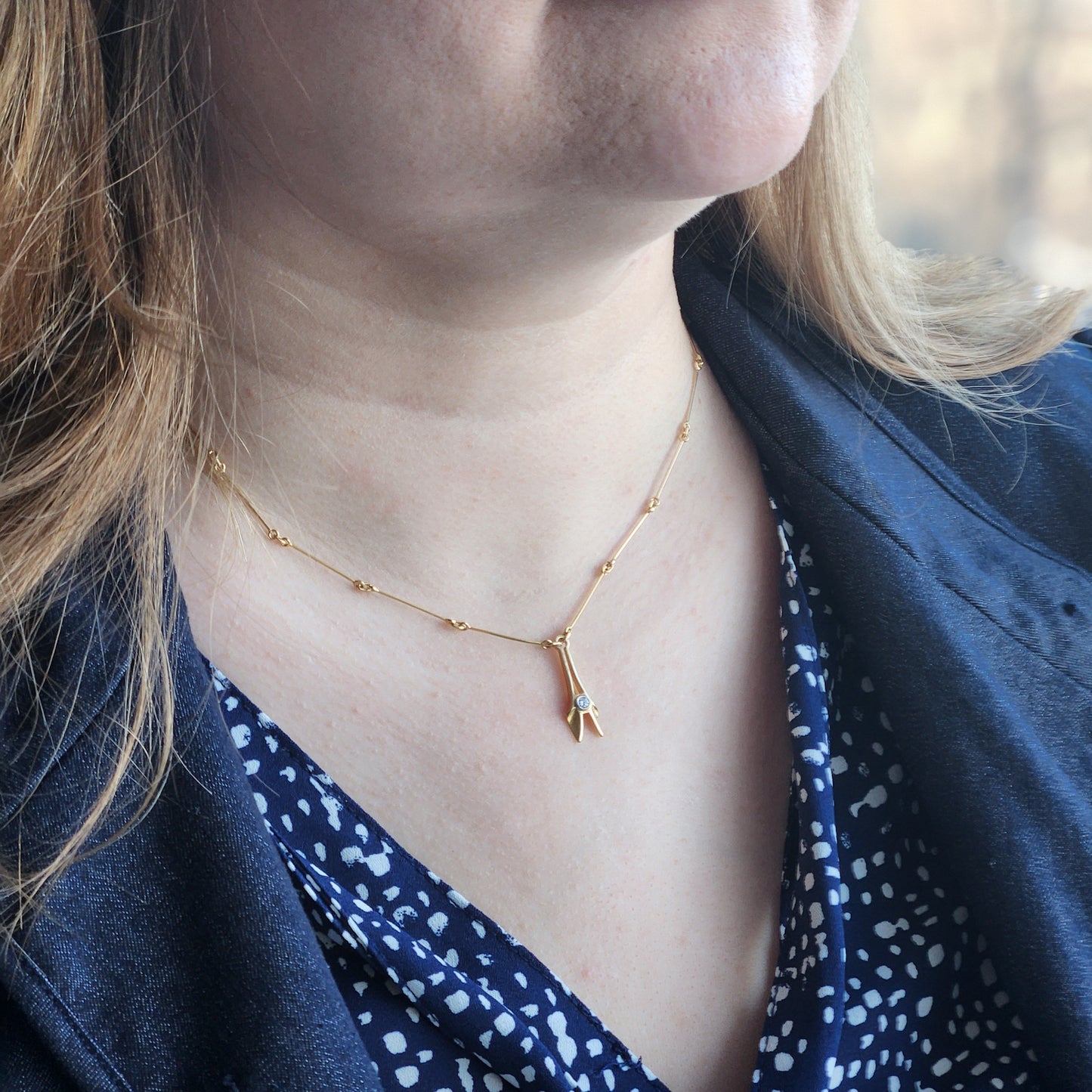 Unique Link Chain and Diamond Necklace