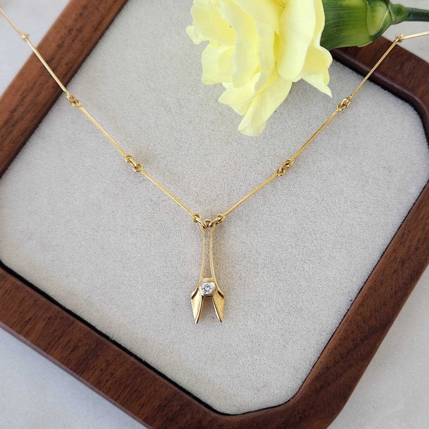 Unique Link Chain and Diamond Necklace