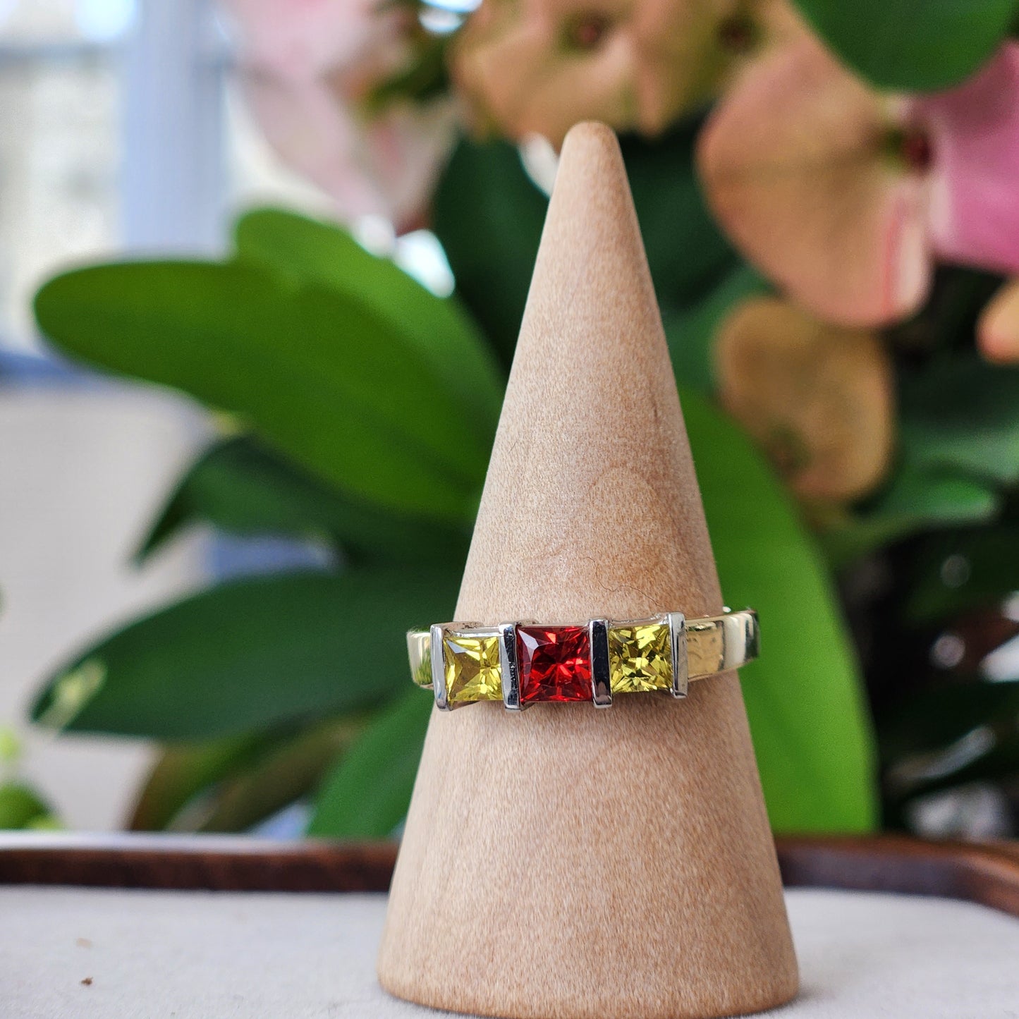 Yellow and Orange Sapphire Band