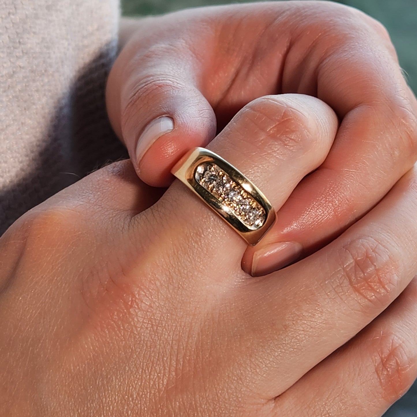 Wide Diamond Ring