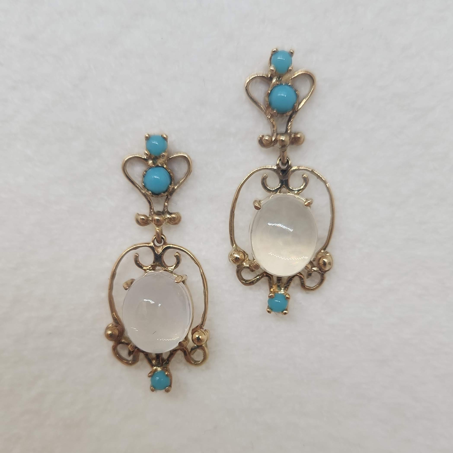 Bohemian Imitation Turquoise and Moonstone