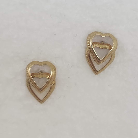 Layered Hearts Stud Earrings