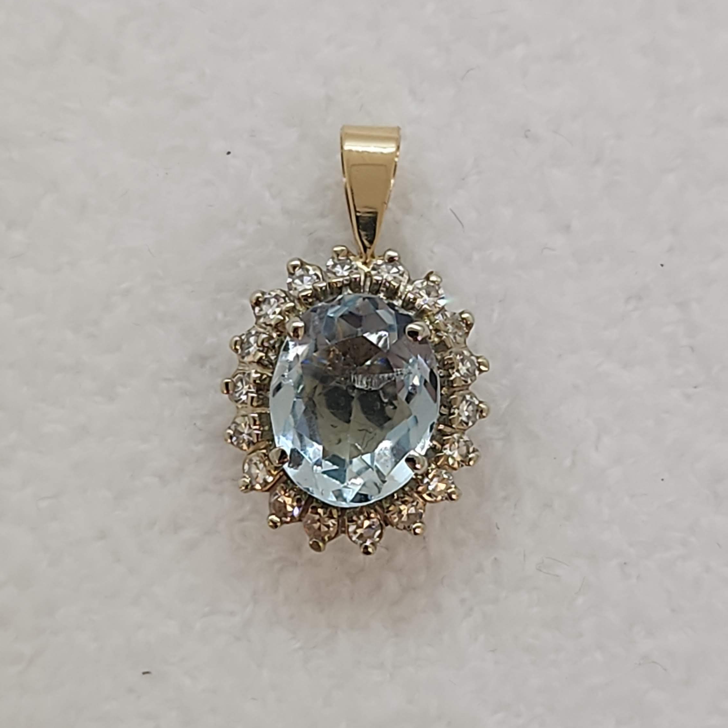 Aquamarine and Diamond Halo