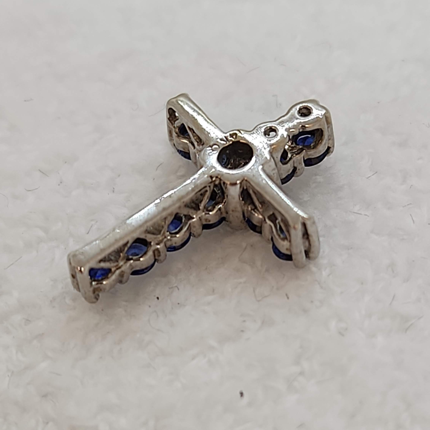 Sapphire and Diamond Cross Pendant