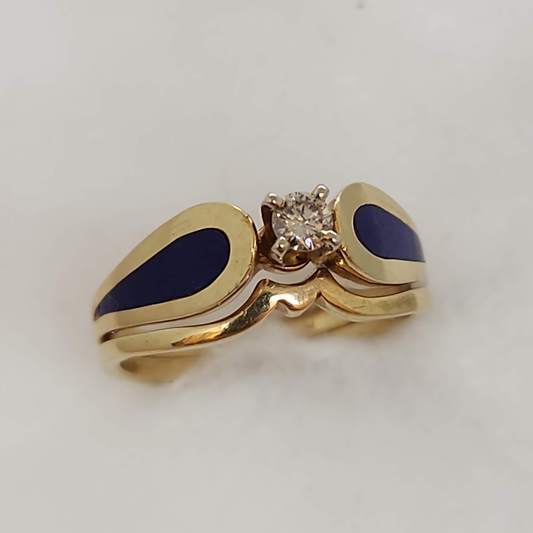 Diamond and Lapis Lazuli Ring