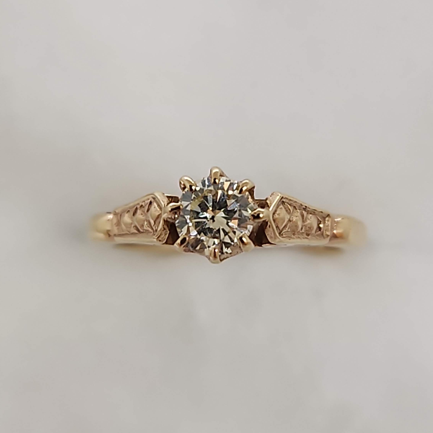 Gold Ring Charm with Diamond