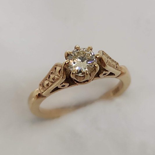 Gold Ring Charm with Diamond