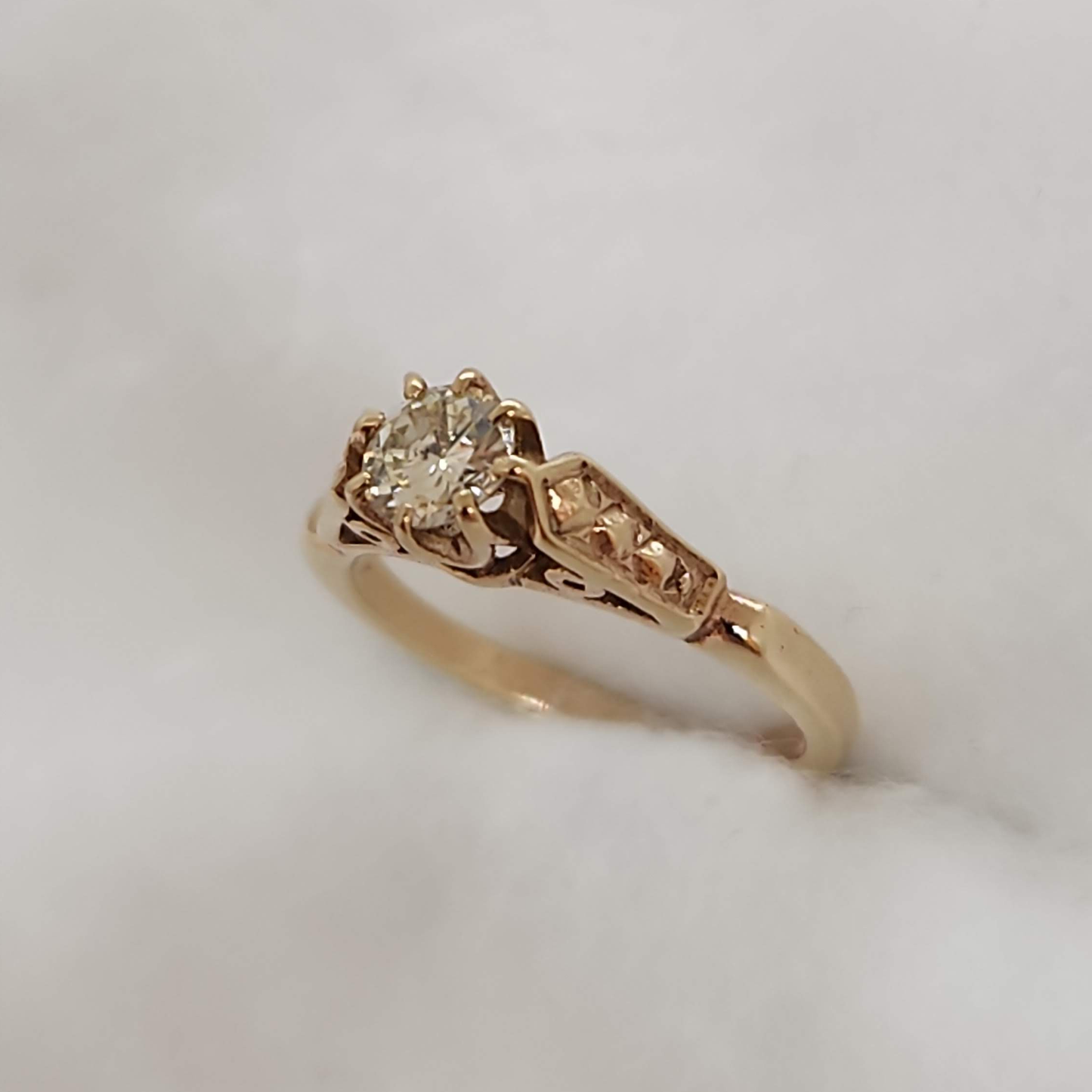 Gold Ring Charm with Diamond