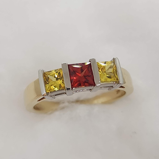 Yellow and Orange Sapphire Band