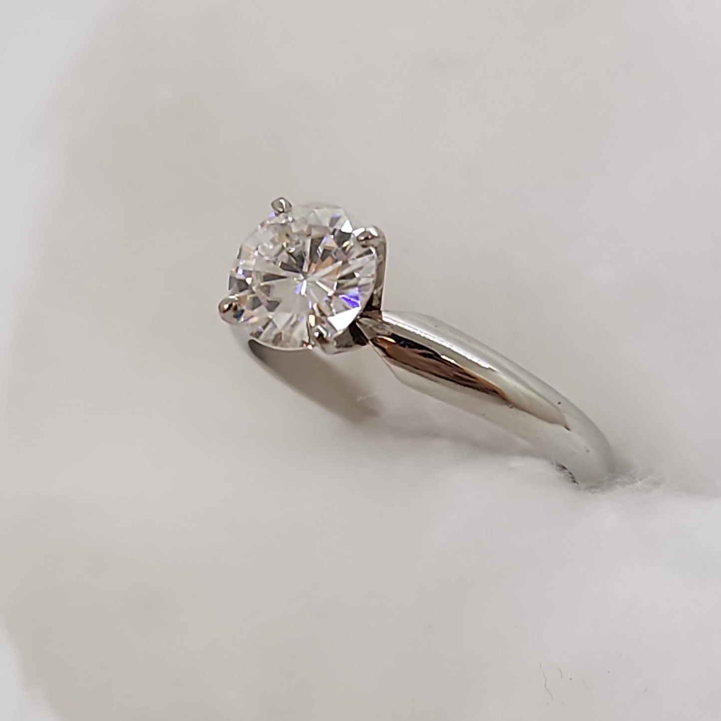 Moissanite Platinum Solitaire Ring