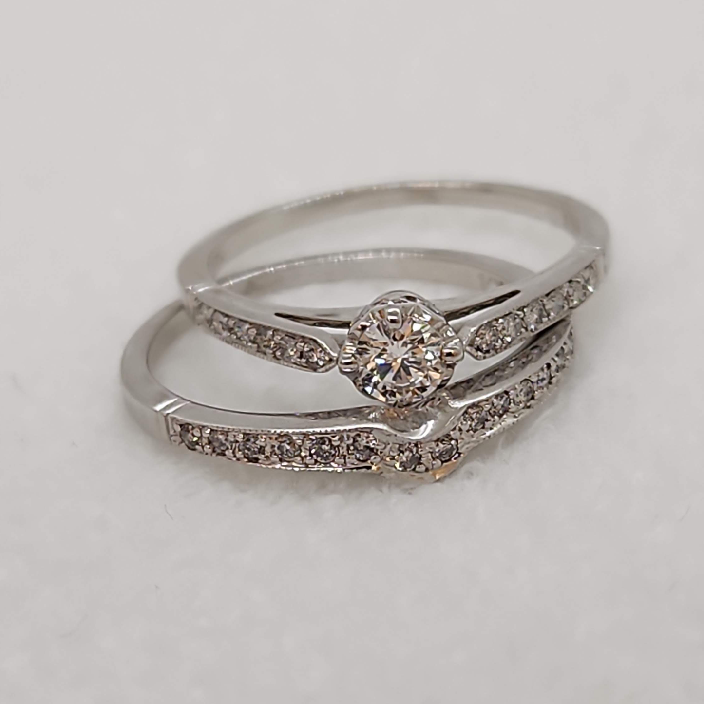 Natural Diamond Wedding Set