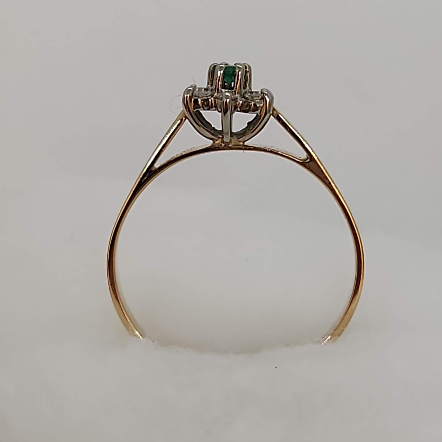 Emerald and Diamond Cluster Ring